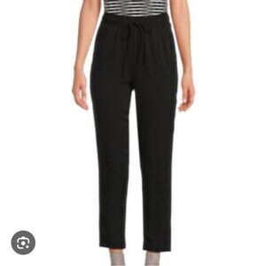 MelloDay navy blue pull on drawstring pants with pockets tapered leg size small